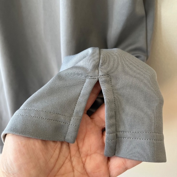 Adidas XL Golf Gray Chest Print Polo Shirt Stretch Stripe Relaxed Fit - Picture 4 of 9